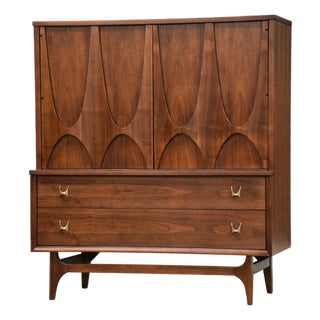 1960s Refinished Broyhill Brasilia Walnut Tall Dresser For Sale
