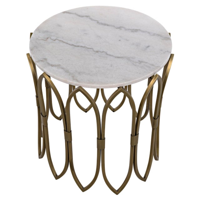 Contemporary NOIR Nola Side Table in Metal with Brass Finish For Sale - Image 3 of 5