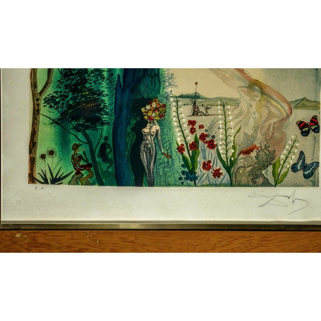 Salvador Dalì 1970s Surrealist Signed Original Work on Paper Salvador Dalí "Spring" Signed surrealist artist’s proof...