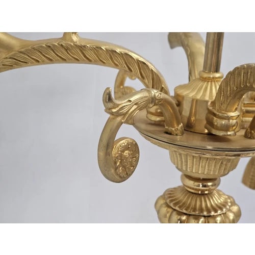 Vintage Laudarte SRL Italy Made Gilt Brass Candelabra Marble Table Lamp For Sale - Image 14 of 16