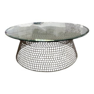 Brutalist Bronze Tone Chain Link Coffee Table For Sale