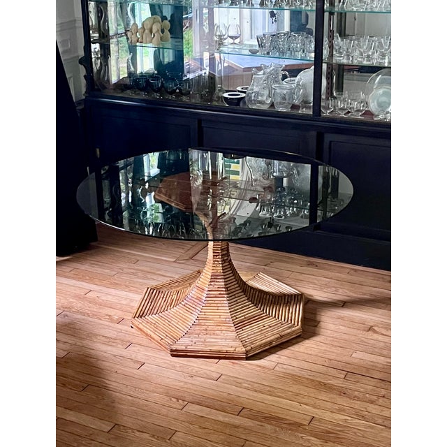Wood Bamboo and Rattan Table by Vivai Del Sud For Sale - Image 7 of 8