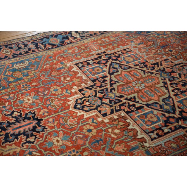 1920s 1920s Antique Persian Heriz Medallion Wool Carpet For Sale - Image 5 of 13