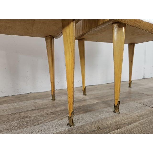 Vintage Maple Nightstands with Mirrored Tops, 1950s, Set of 2 For Sale - Image 15 of 16