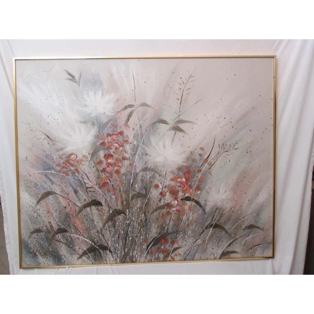 Vintage Lee Reynolds Gray Floral Painting For Sale In Naples, FL - Image 6 of 12
