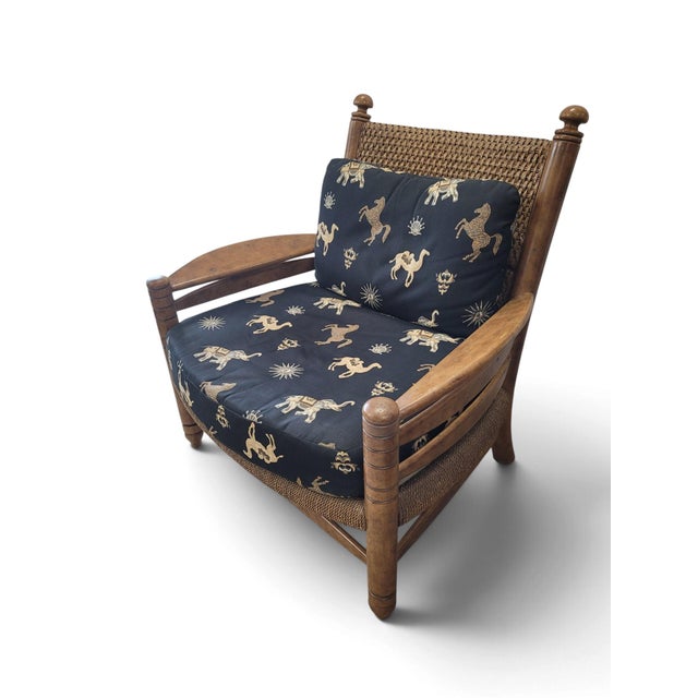 Maitland - Smith Maitland-Smith British Colonial Cane Lounge Chair & Ottoman, C. 1990 For Sale - Image 4 of 16
