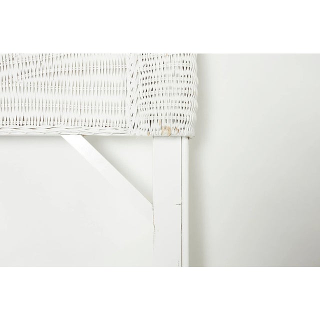 1980s Vintage White Wicker Queen Headboard Chairish