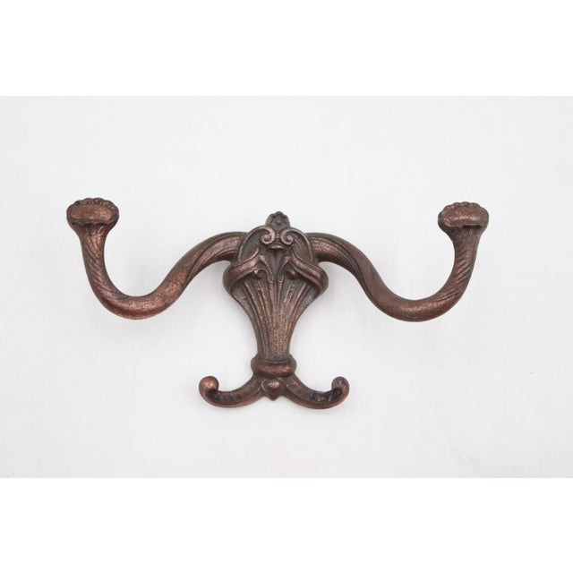 Victorian Pair of Victorian Cast Iron Antique Hall Tree Hooks For Sale - Image 3 of 7
