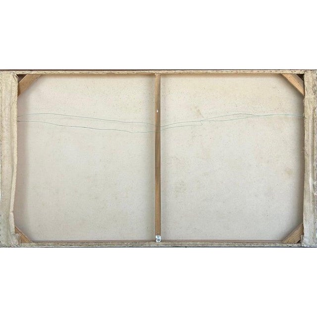 Wood Late 20th Century Monumental Wpa Style Painting by Chicago Artist Amelia Helper For Sale - Image 7 of 7