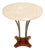 Mid 20th Century Round Marble Top Brass & Walnut Occasional End Side Table Lamp Stand For Sale