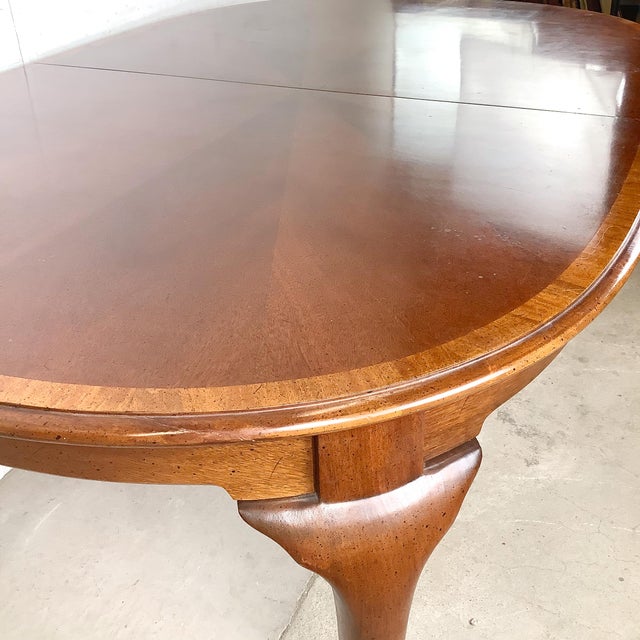 Queen Anne Mahogany Oval Extension Dining Table, Hickory Chair Company “James River Collection” For Sale - Image 10 of 18