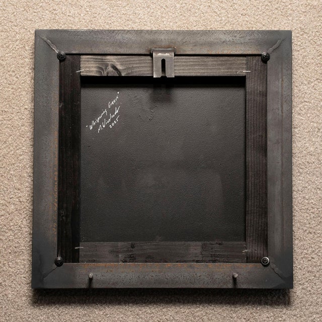 Mats Wieslander, Whispering Green, 2025, Acrylic and Ink on Oxidized Sheet Metal For Sale - Image 4 of 6