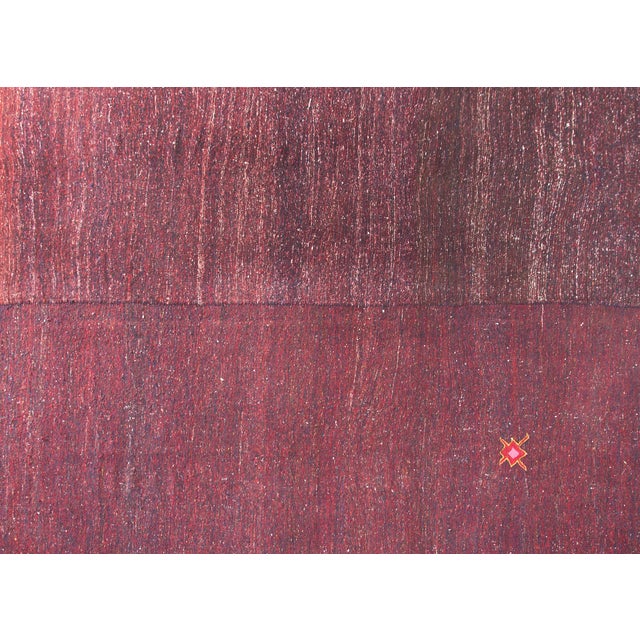 Burgundy Brilliant Vintage Gabbeh Kilim Rug For Sale - Image 8 of 16