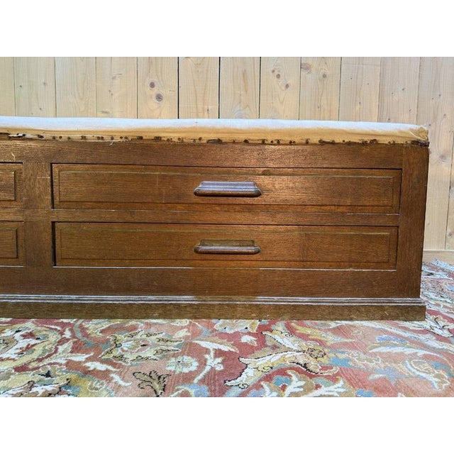 Oak Shop Bench with Drawers For Sale - Image 5 of 11