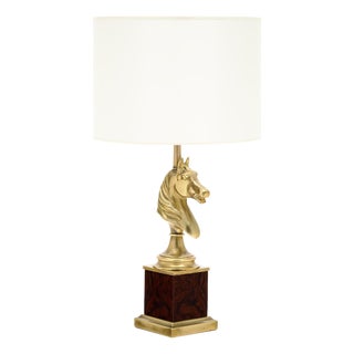 Maison Charles Vintage Brass Table Lamps, Horse Head, Circa 1950 For Sale