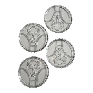 Vintage Hazel Atlas Cornucopia Clear Glass Divided Plates- Set of 4