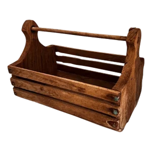 Late 20th Century Handmade Wood Carrying Crate
