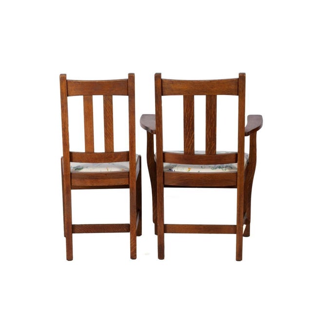 Antique Signed Charles Limbert 'Ebon-Oak' Dining Chairs - Set of 4 - Rare Find Circa 1915 For Sale In Saint Louis - Image 6 of 7