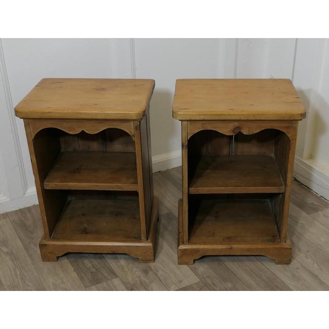 Pine Bedside Tables with Open Shelves, 1960s, Set of 2 For Sale - Image 3 of 8