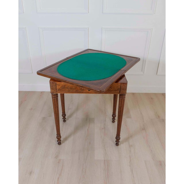 Wood Charles X 1820 maple and mahogany inlaid game table For Sale - Image 7 of 10