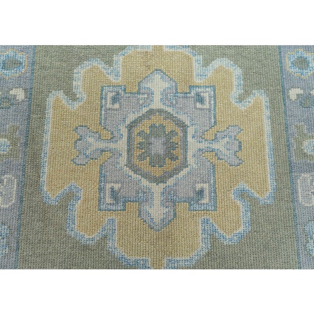 Turkish Oushak Rug 3' x 11'10" #19184 For Sale In Houston - Image 6 of 8