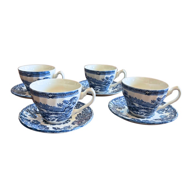 A beautifully curated English tea set in timeless blue and white, where two historic makers meet in perfect harmony. The...