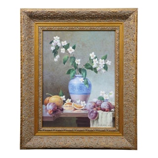 Vasily Gribennikov Still Life Oil Painting Flowers Vase Realism 2005 For Sale