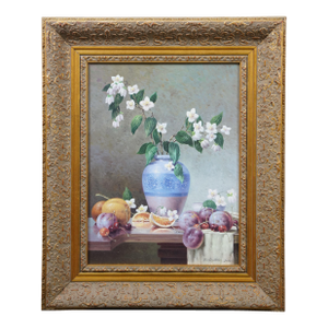 Vasily Gribennikov Still Life Oil Painting Flowers Vase Realism 2005