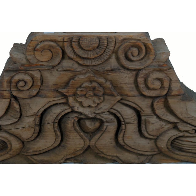 Wood Antique Chinese Hand Carved Wood Architectural Ornament For Sale - Image 7 of 13
