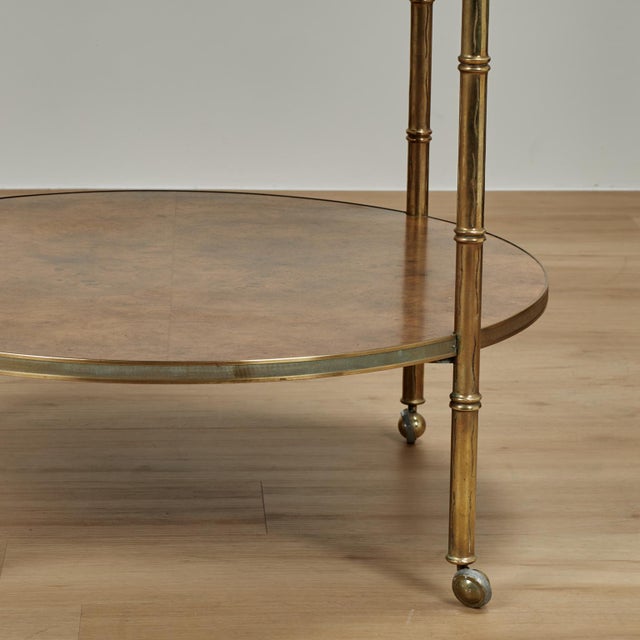 Vintage Two Tiered Faux Bamboo and Wood Table or Stand For Sale - Image 10 of 10