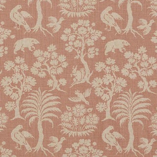 Sample- Schumacher Woodland Silhouette Fabric in Blush For Sale