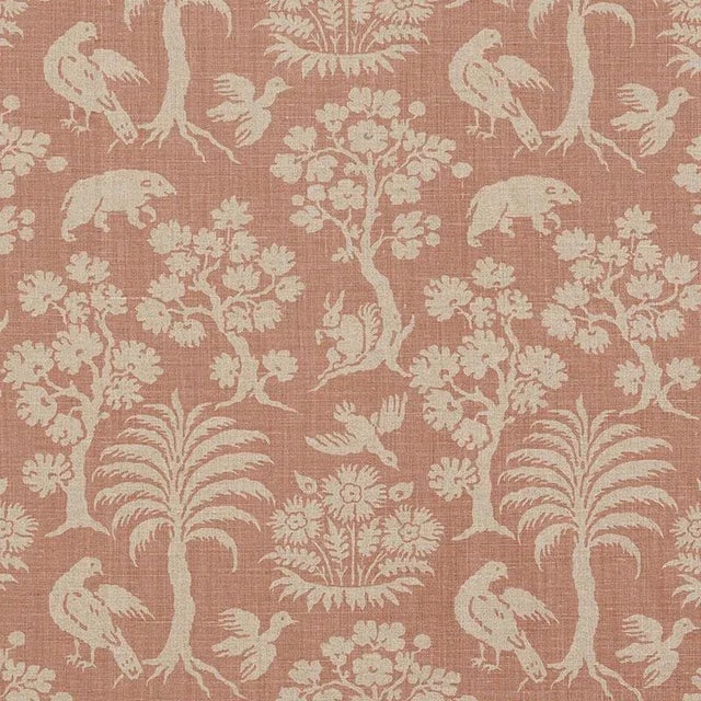 Sample- Schumacher Woodland Silhouette Fabric in Blush For Sale