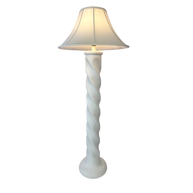 Mid-Century Modern Mid-Century Modern Hollywood Regency Spiral Floor Lamp in Michael Taylor Style For Sale - Image 3 of 12