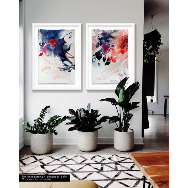 Marta Spendowska Watercolor Flower, Abstract Botanical Painting, Plant Art "Bluet One" For Sale - Image 4 of 5