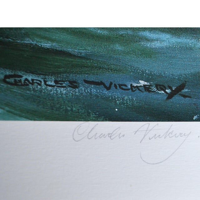Signed limited edition offset lithograph by Illinois marine painter Charles Vickery (1913–1998), marked AP as an artist...