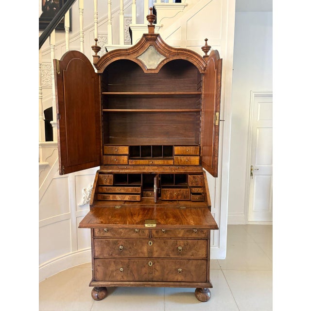 Brown Antique Burr Walnut and Featherbanded Bookcase, 1710 For Sale - Image 8 of 18