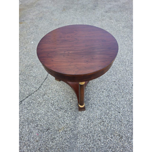 Wood 21st Century French Empire Plum Mahogany Round Table. For Sale - Image 7 of 16