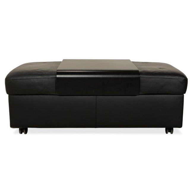 Arion Ottoman in Black Leather from Stressless For Sale - Image 10 of 14