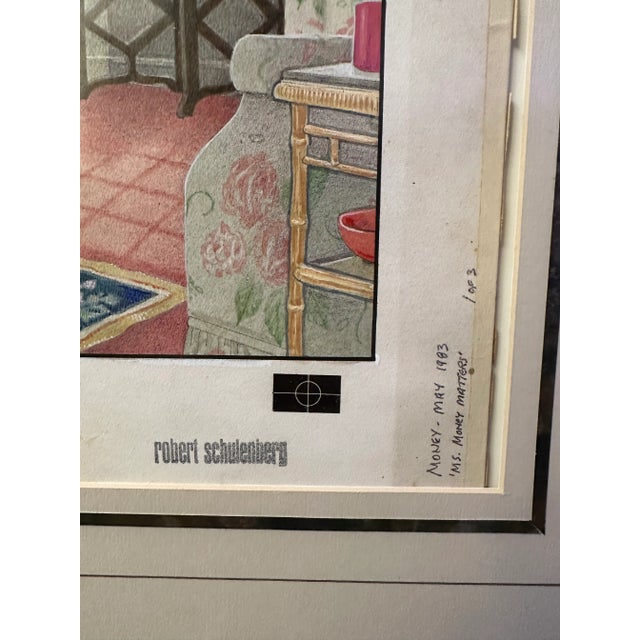 "Advice From Ms. Money" Original Illustration Drawing for Money Magazine by Robert Schulenberg, Framed For Sale In Los Angeles - Image 6 of 8
