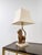 Thai Singha Lion Foo Dog Table Lamp in Gilt Bronze, Brass and Travertine, 1970s For Sale - Image 16 of 18
