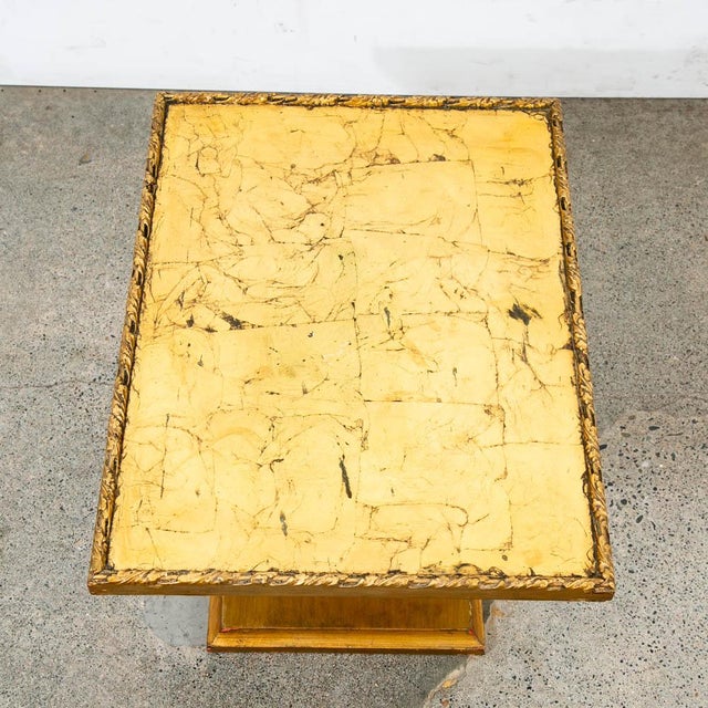 1970s Mid Century Modern Side Table End Rectangular Hollywood Regency Gold 1970s 70s For Sale - Image 5 of 12