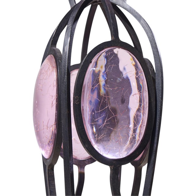 Metal André Dubreuil for Daum Monumental Chantilly Vase and Pedestal For Sale - Image 7 of 10