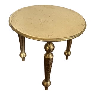 Antique 19th Century English Victorian Miniature Brass Tripod Table Trivet or Candle Riser Stand For Sale