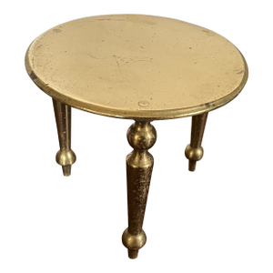Antique 19th Century English Victorian Miniature Brass Tripod Table Trivet or Candle Riser Stand