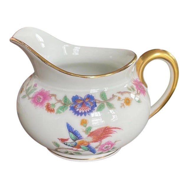 Vintage French Porcelain Creamer Bird of Paradise Limoges France For Sale