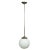 An antique Bauhaus style pendant lamp with a white opaline glass shade and chromium plated metal fitting. Cabling renewed,...
