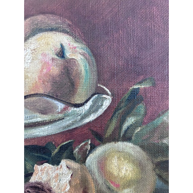 1920s Antique Original Still Life Oil Painting, Fruit Kitchen Art For Sale - Image 5 of 14