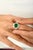 Green Statement Natural Square Cut Emerald Cocktail Ring in 18k Gold Size 6 For Sale - Image 8 of 12