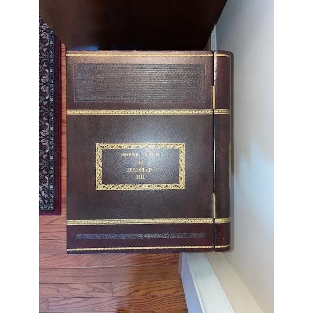 Figurative Figurative Maitland Smith Stacked Leather Book Side Table For Sale - Image 3 of 12