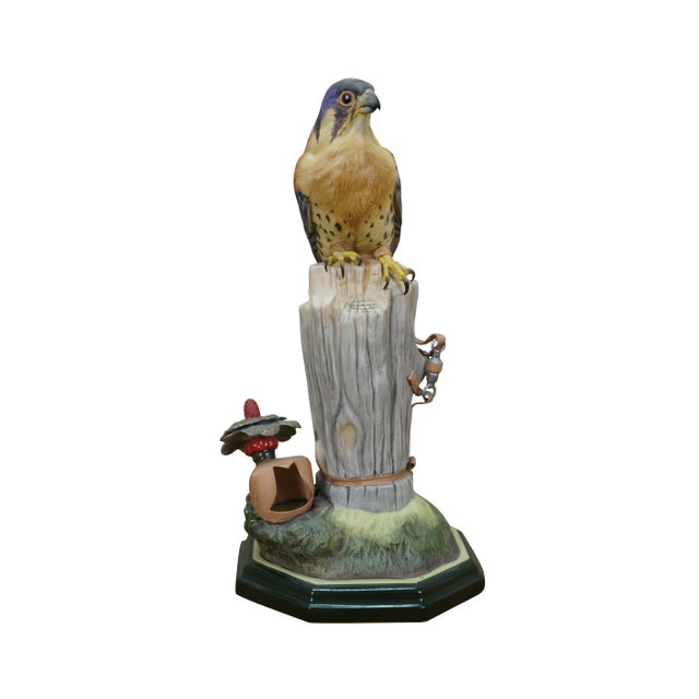 Circa mid 20th century Boehm Limited Edition porcelain Kestrel Falcons (Falco sparverius s.) number 492 and 492W figurines...